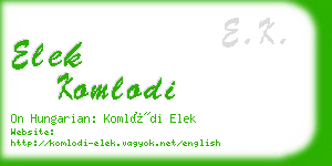 elek komlodi business card